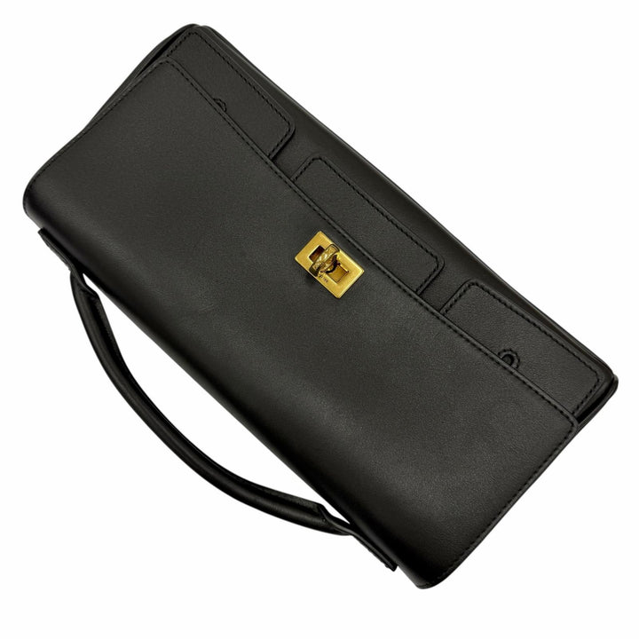 Excellent BALENCIAGA Clutch bag Bel Air Bag black leather Women 834943