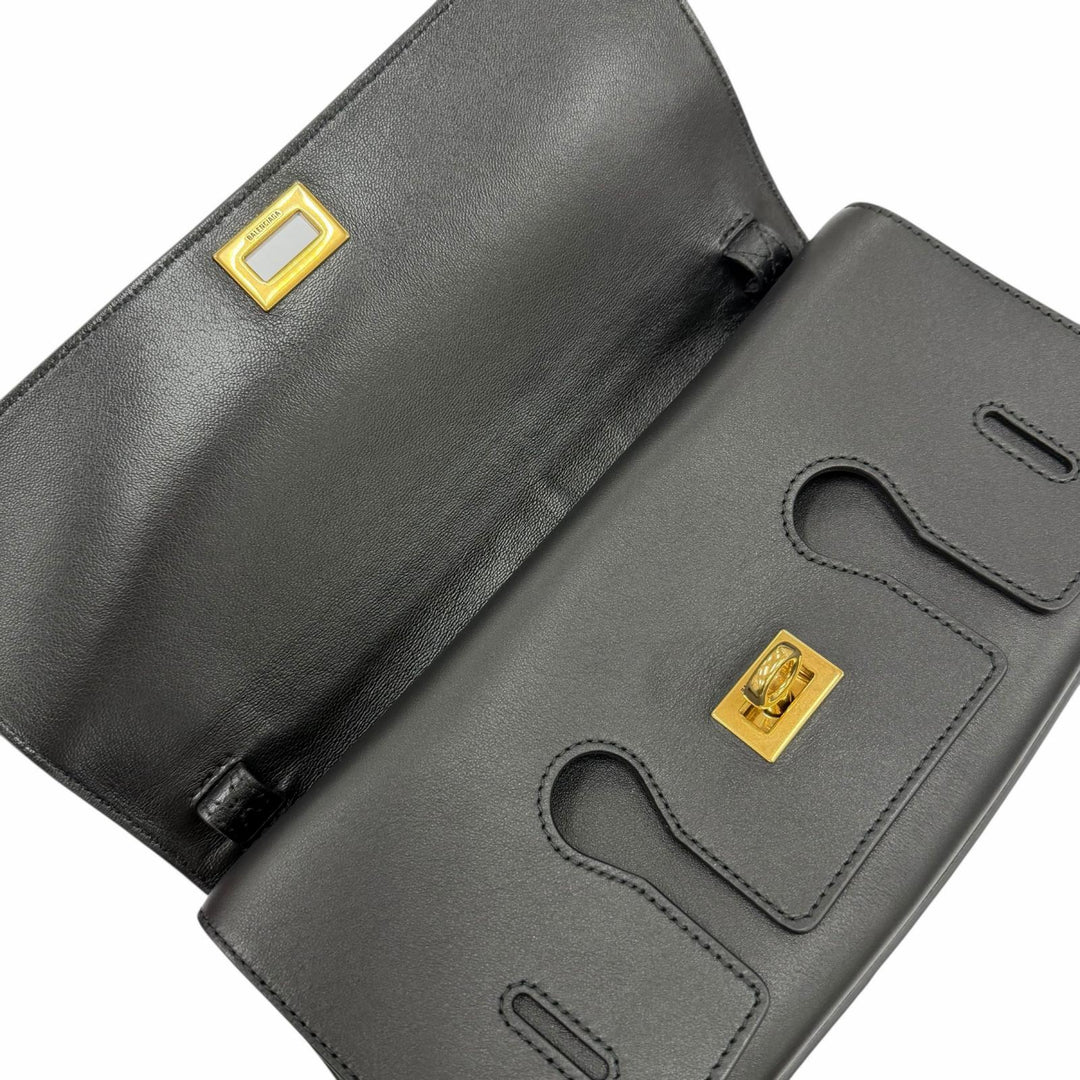 Excellent BALENCIAGA Clutch bag Bel Air Bag black leather Women 834943