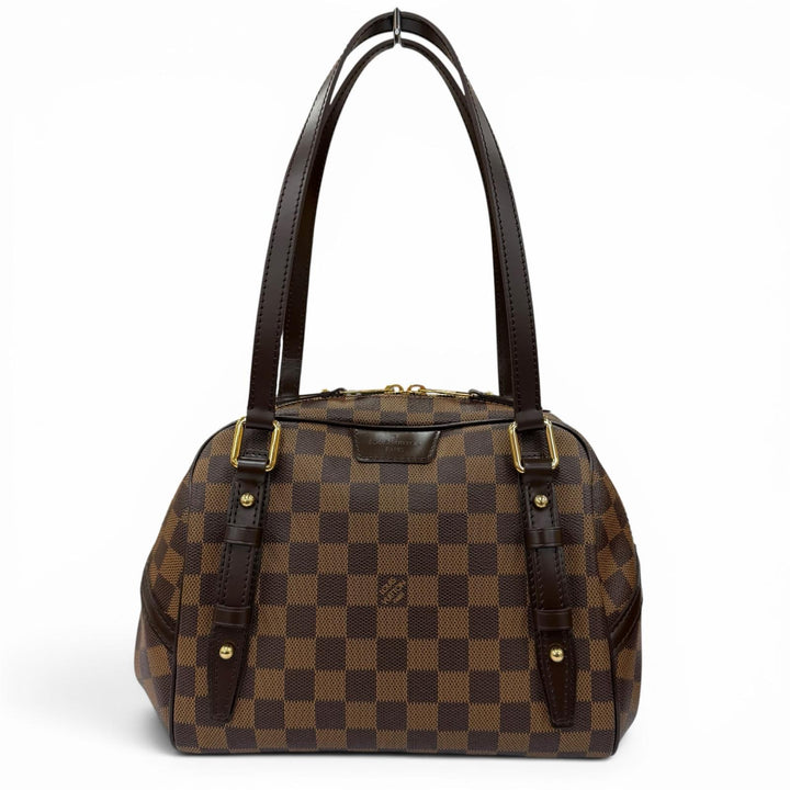 Excellent LOUIS VUITTON Handbag Damier Rivington PM Brown Damier canvas N41157