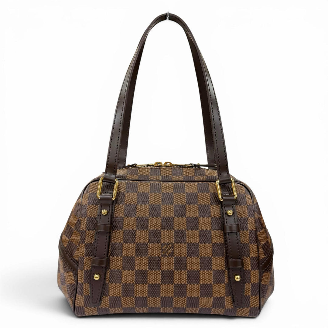 Excellent LOUIS VUITTON Handbag Damier Rivington PM Brown Damier canvas N41157