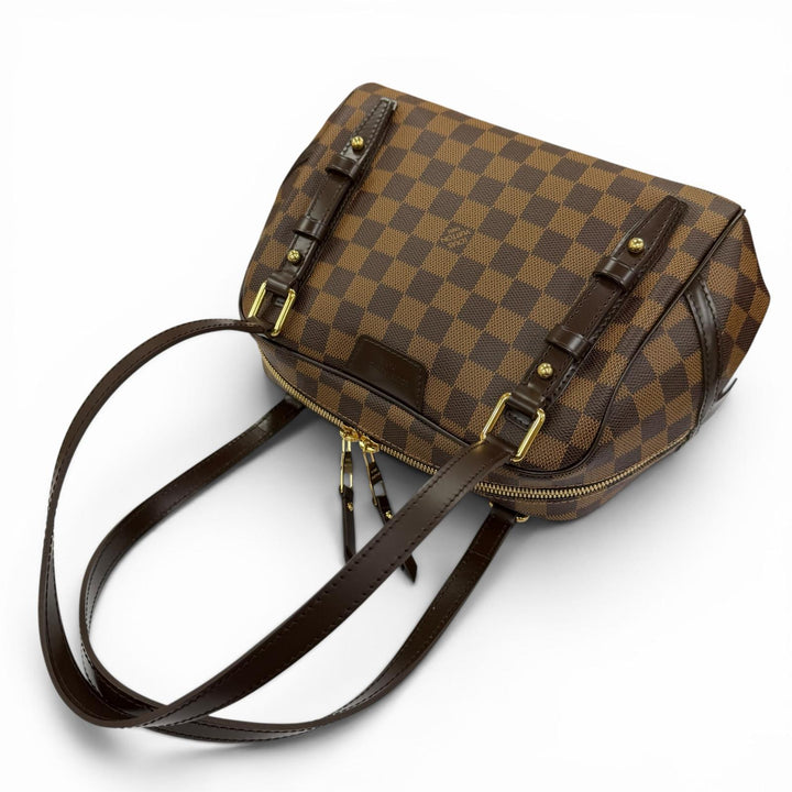 Excellent LOUIS VUITTON Handbag Damier Rivington PM Brown Damier canvas N41157
