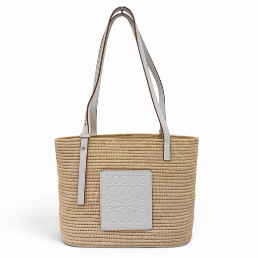 Great LOEWE Handbag Anagram Square Basket Small Basket Bag Raffia A223099X08