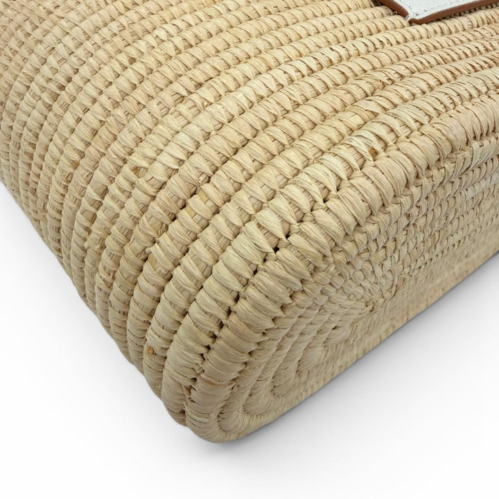 Great LOEWE Handbag Anagram Square Basket Small Basket Bag Raffia A223099X08