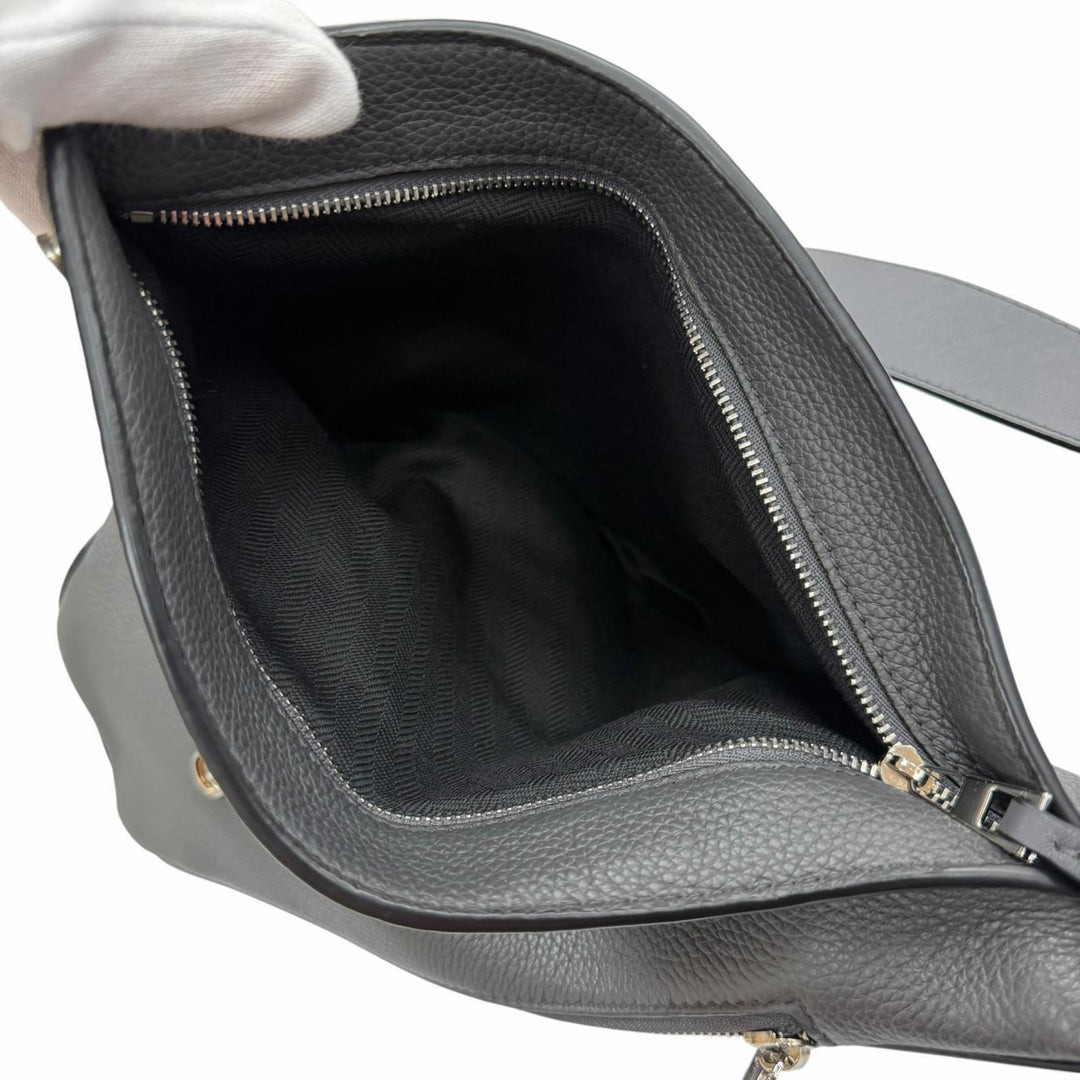 Excellent LOEWE Sling bag Anton Sling Cross Anagram logo gray leather B511A09X12