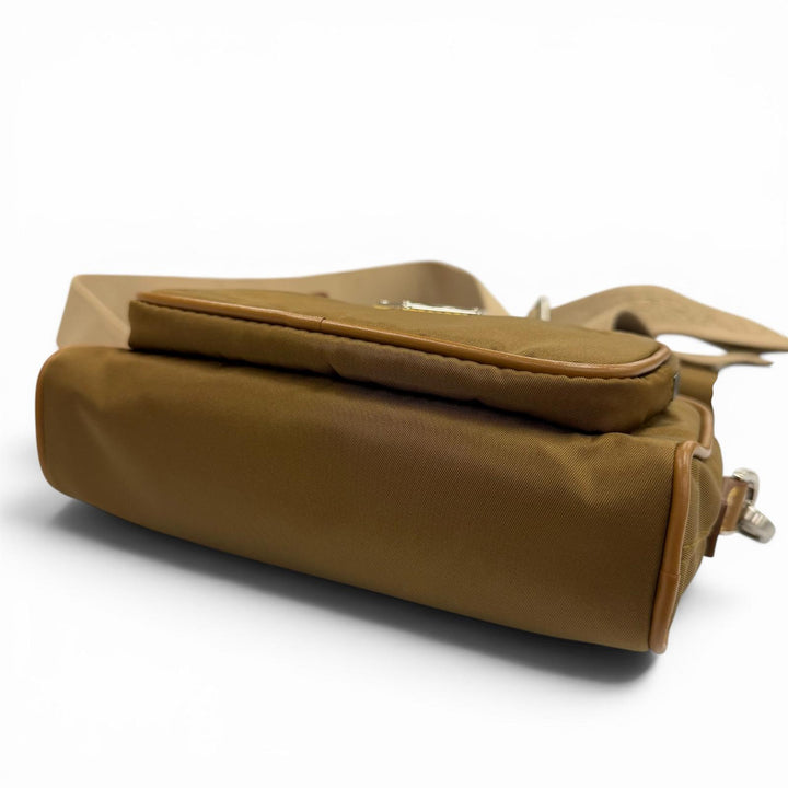 Excellent PRADA Shoulder Bag Brown Nylon mens 2VH172