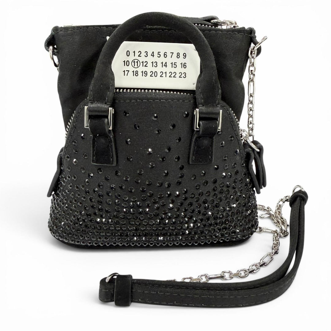 Excellent Maison Margiela Shoulder Bag 5AC black Satin Women SB2WG0006