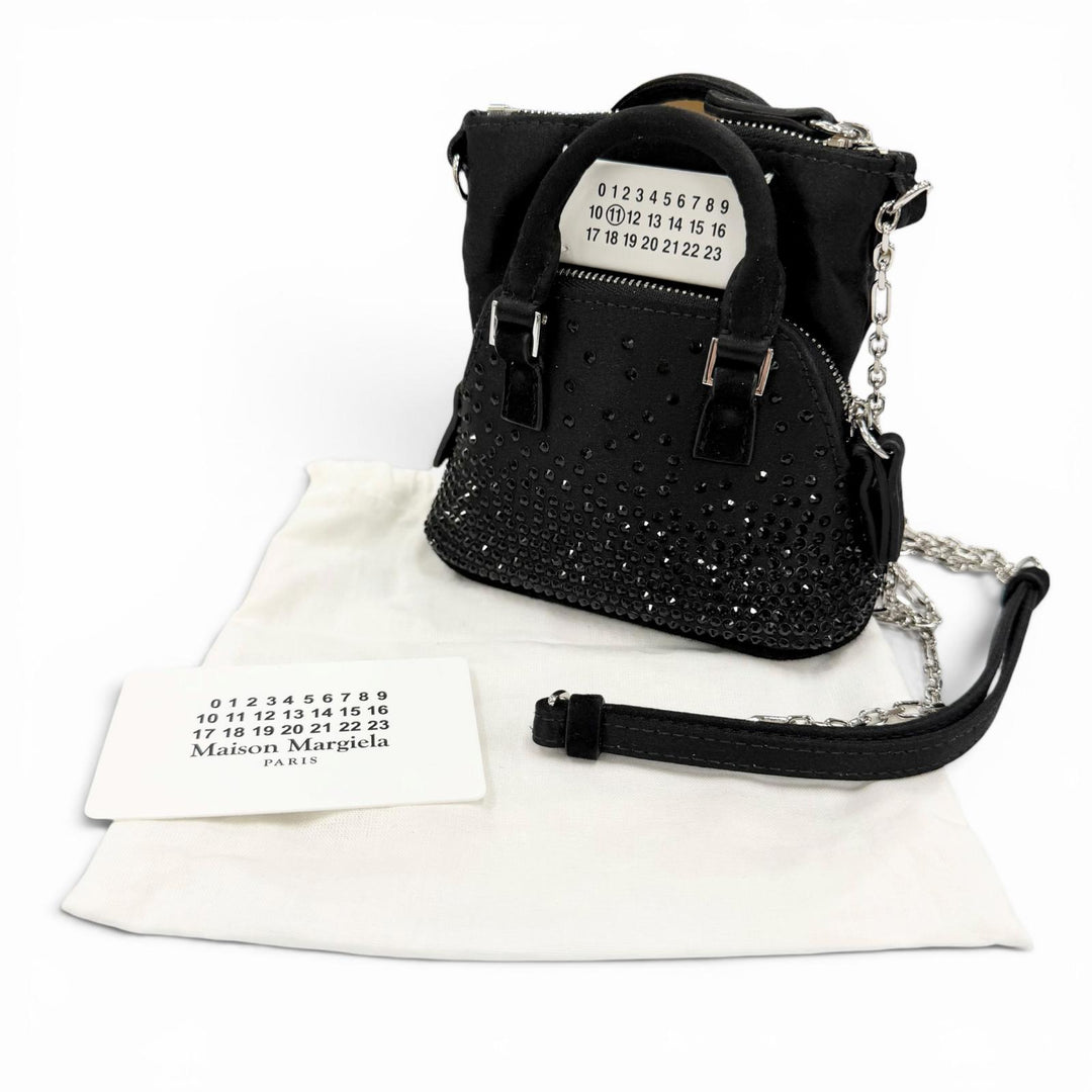 Excellent Maison Margiela Shoulder Bag 5AC black Satin Women SB2WG0006