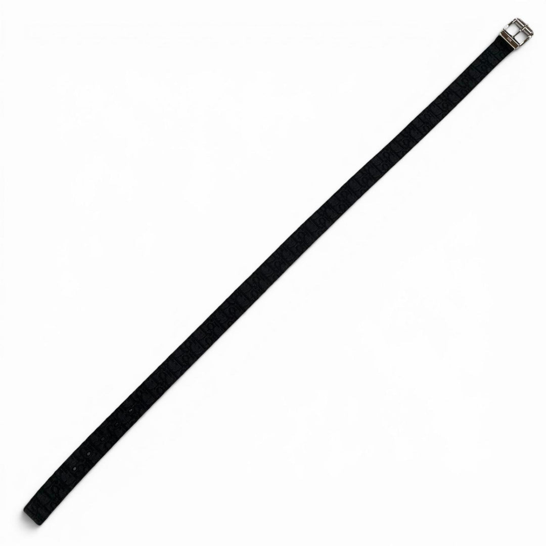 Great DIOR belt Oblique pin buckle black canvas mens