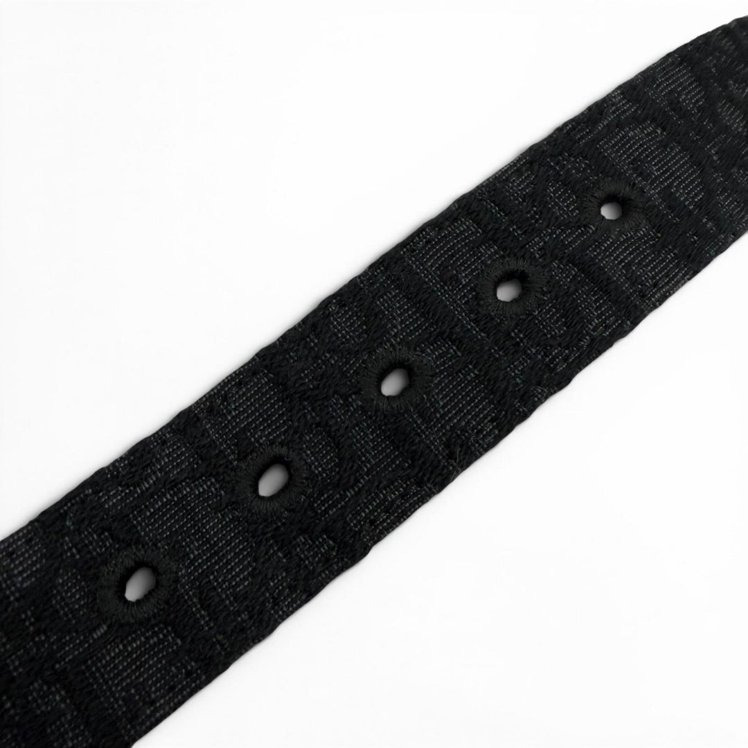 Great DIOR belt Oblique pin buckle black canvas mens