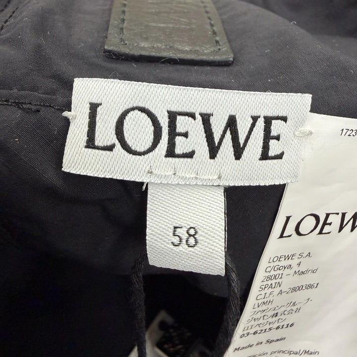 Pristine LOEWE hat Bucket bag with Anagram logo leather patch Navy 58 K820HB1X13
