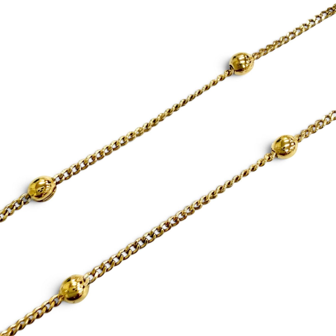 Great MIUMIU Necklace Logo Faux Pearl Chain gold Gold Plated Women 5JC756