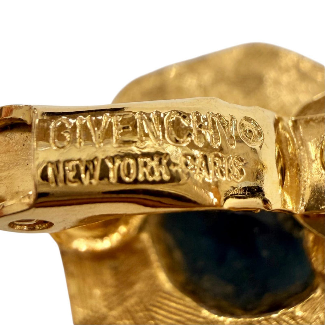 Great GIVENCHY Earring Octagon Crystal gold Women