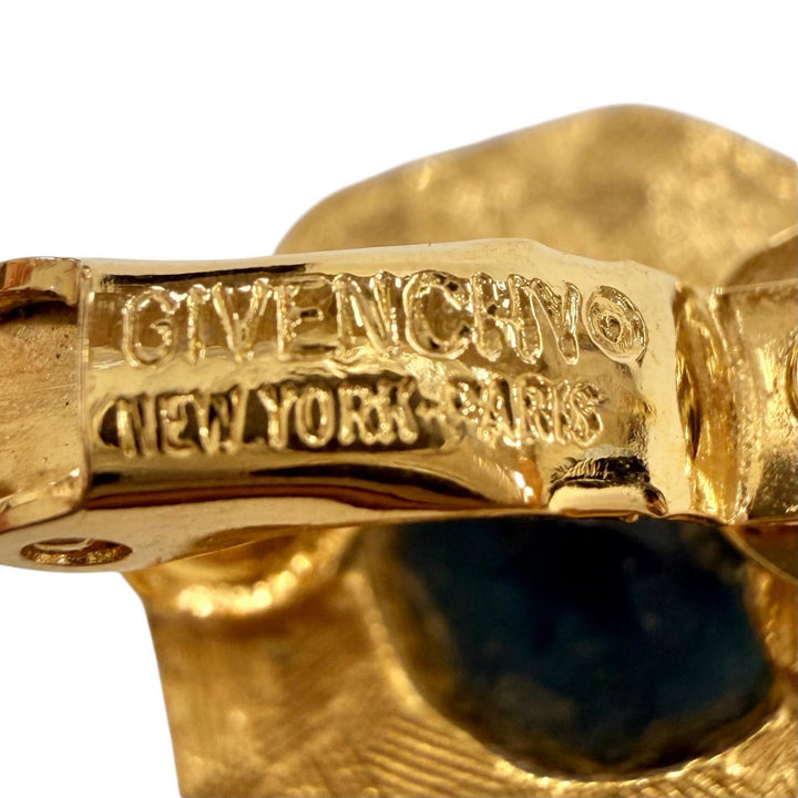 Great GIVENCHY Earring Octagon Crystal gold Women