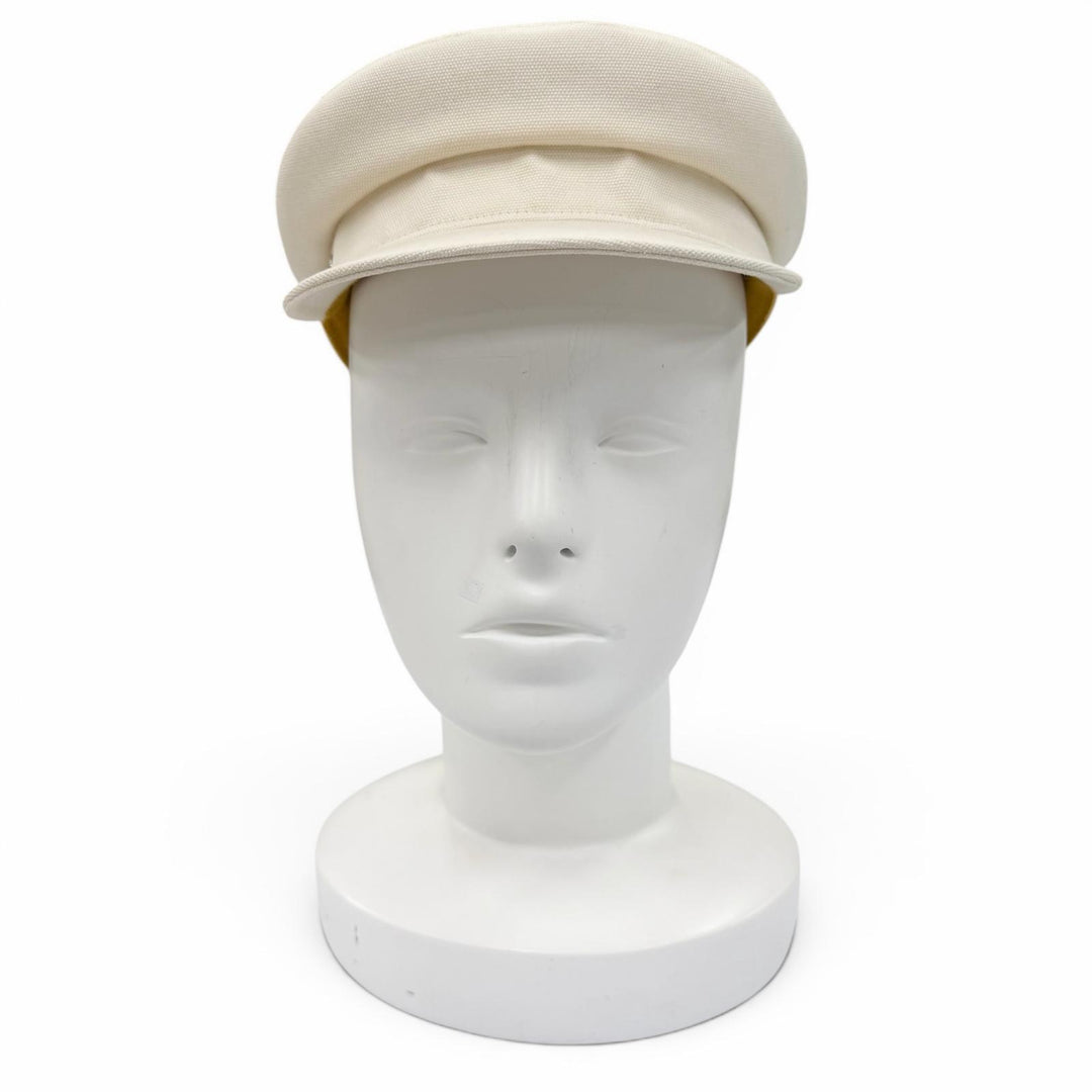 Excellent HERMES Casquette Vauban Serie Metal Ivory cotton Women 57