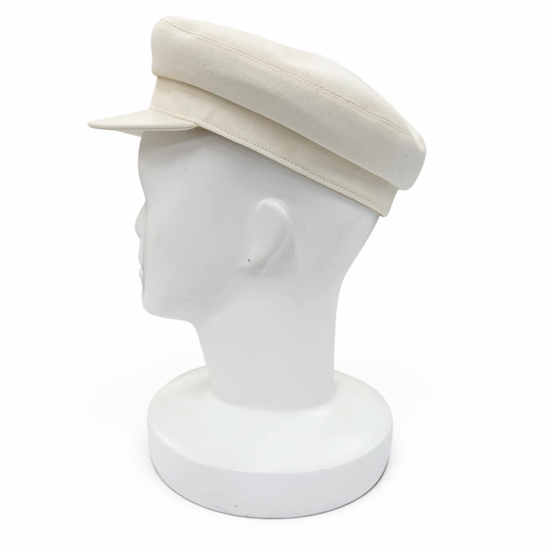 Excellent HERMES Casquette Vauban Serie Metal Ivory cotton Women 57