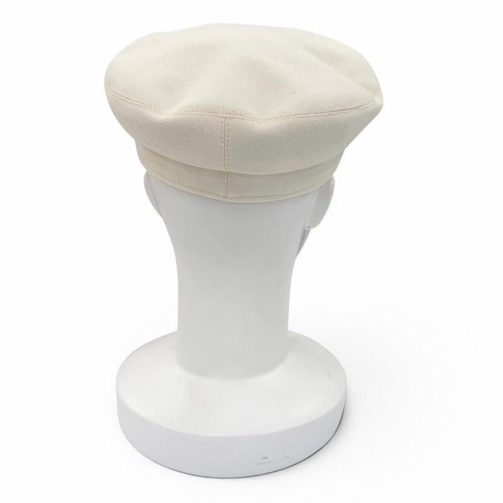 Excellent HERMES Casquette Vauban Serie Metal Ivory cotton Women 57
