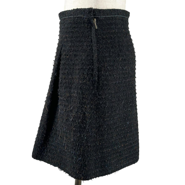 Excellent LOUIS VUITTON skirt Box-Pleated Tweed black acrylic Women FR 34