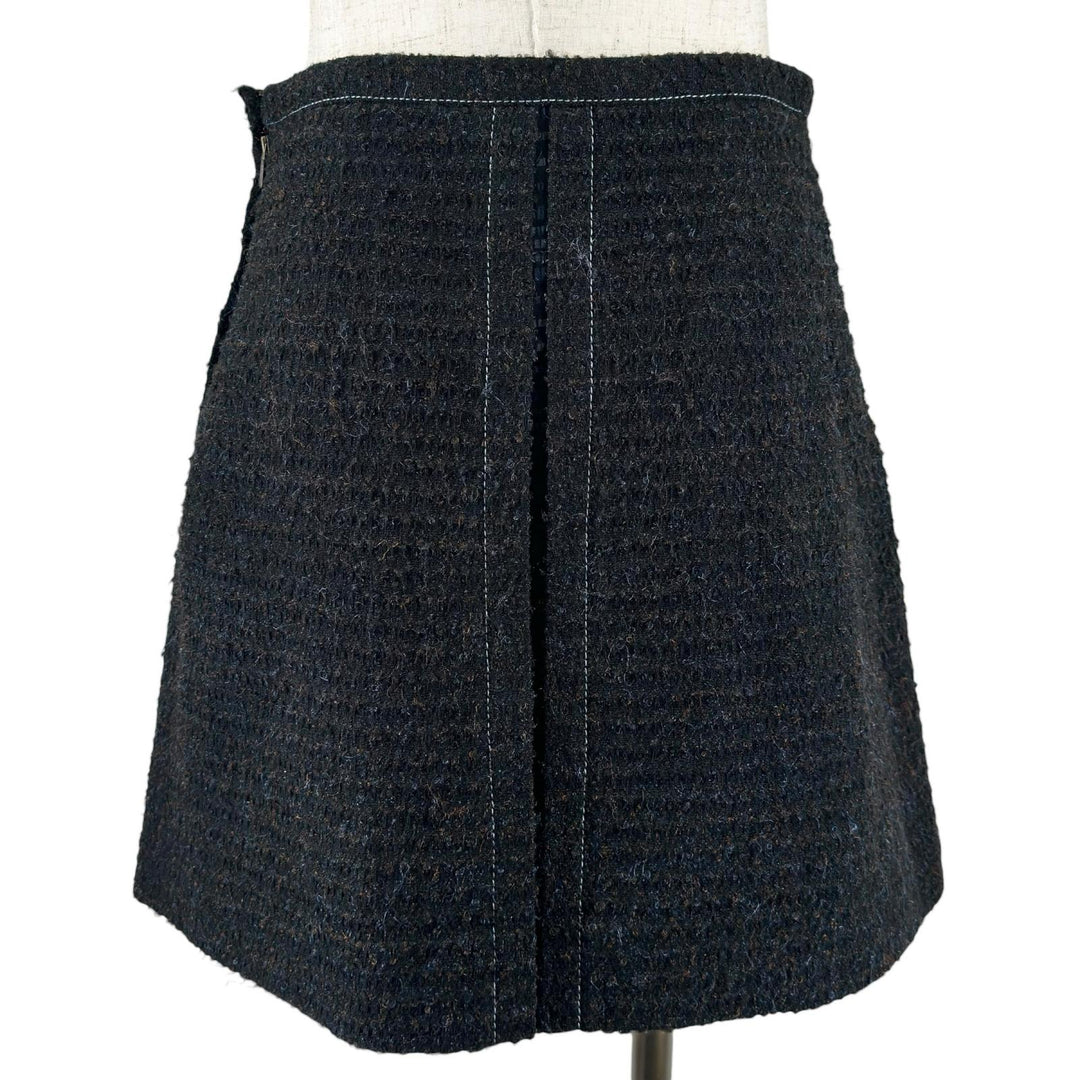 Excellent LOUIS VUITTON skirt Box-Pleated Tweed black acrylic Women FR 34