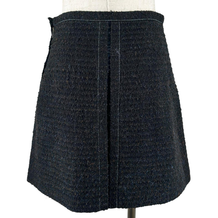 Excellent LOUIS VUITTON skirt Box-Pleated Tweed black acrylic Women FR 34