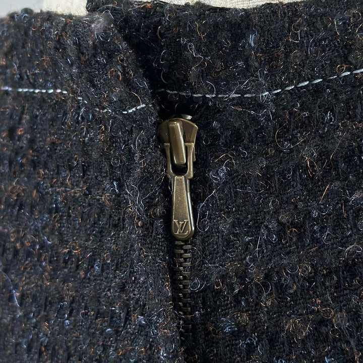 Excellent LOUIS VUITTON skirt Box-Pleated Tweed black acrylic Women FR 34