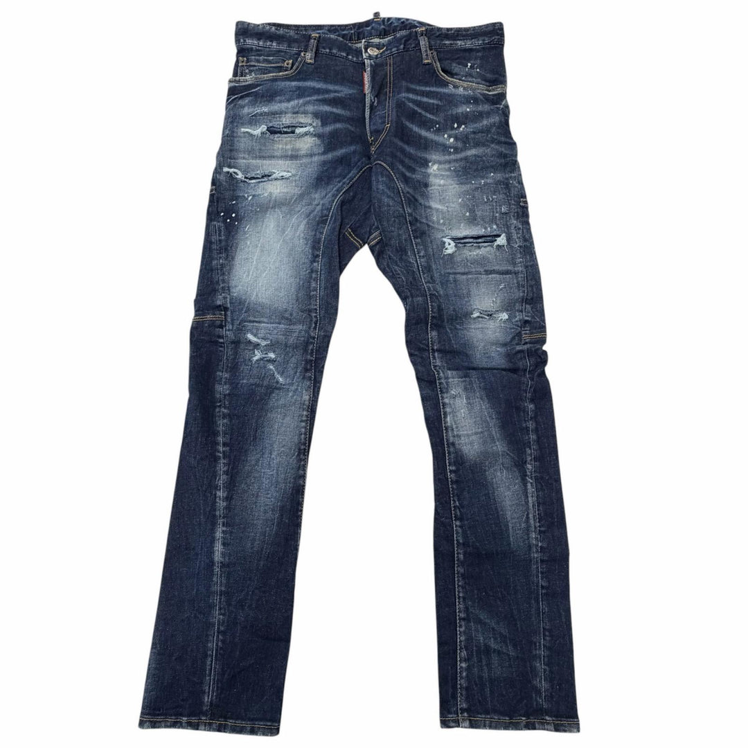 Discounted Great DSQUARED2 Denim pants Tidy Biker Jean Damage processing Indigo blue