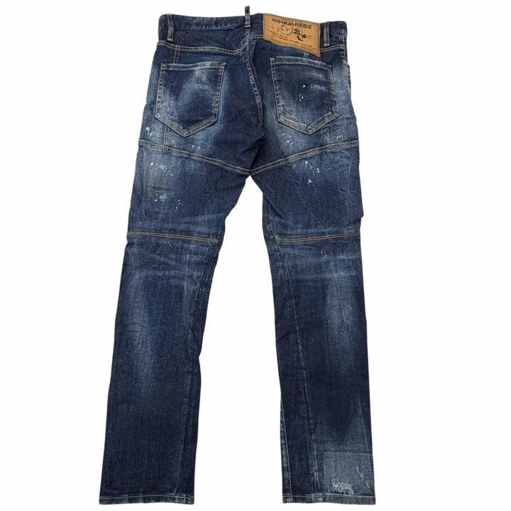Discounted Great DSQUARED2 Denim pants Tidy Biker Jean Damage processing Indigo blue