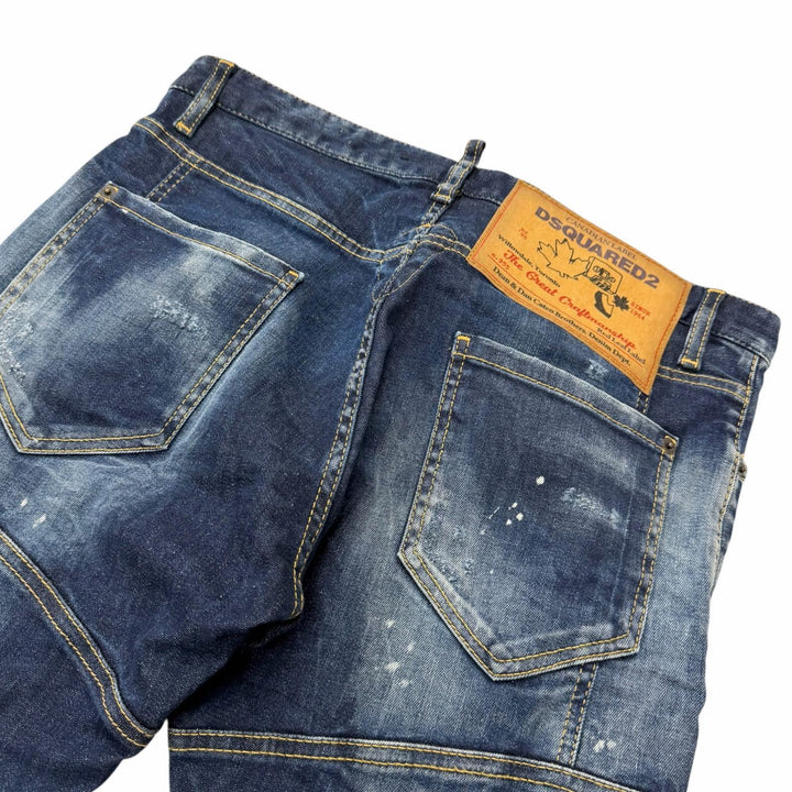Discounted Great DSQUARED2 Denim pants Tidy Biker Jean Damage processing Indigo blue