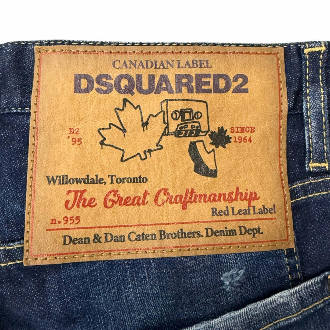 Discounted Great DSQUARED2 Denim pants Tidy Biker Jean Damage processing Indigo blue