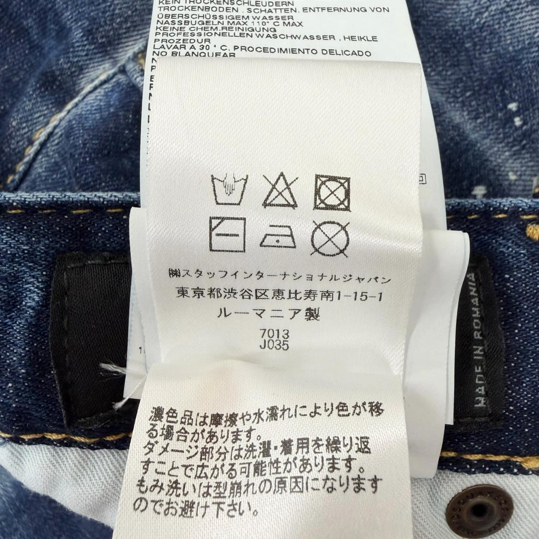 Discounted Great DSQUARED2 Denim pants Tidy Biker Jean Damage processing Indigo blue