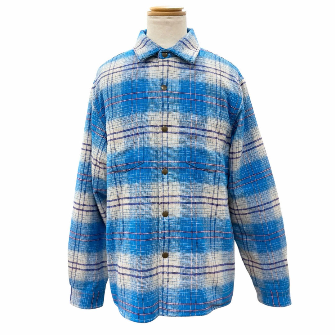 Excellent Supreme Jacket LINED FLANNEL SNAP SHIRT blue cotton mens M