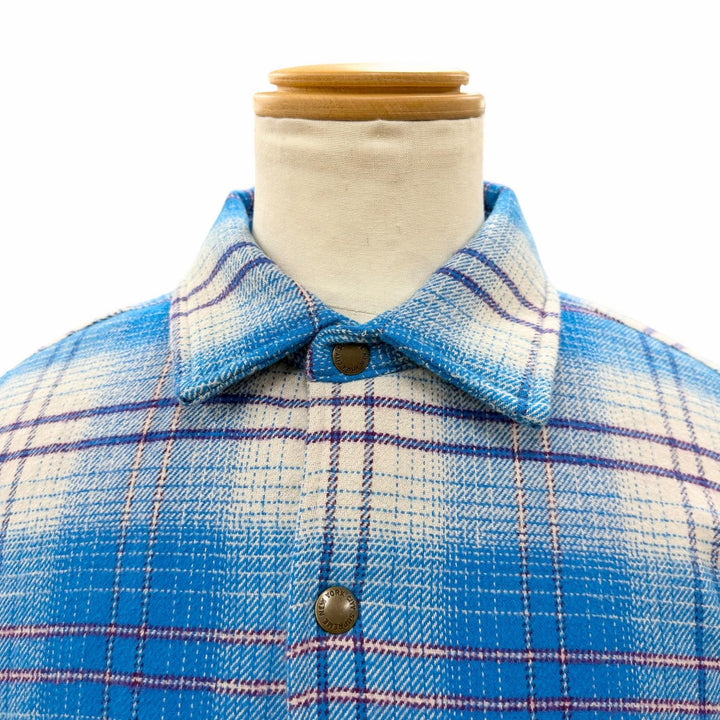 Excellent Supreme Jacket LINED FLANNEL SNAP SHIRT blue cotton mens M