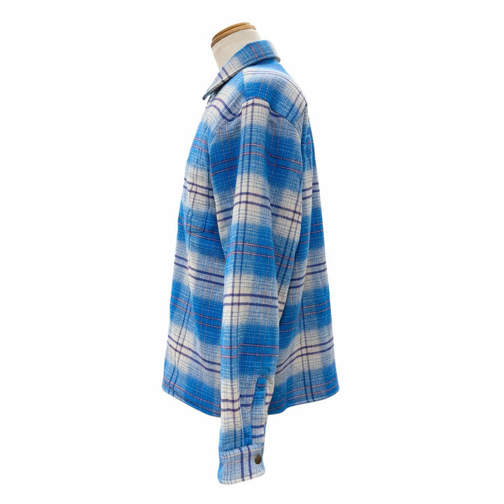 Excellent Supreme Jacket LINED FLANNEL SNAP SHIRT blue cotton mens M