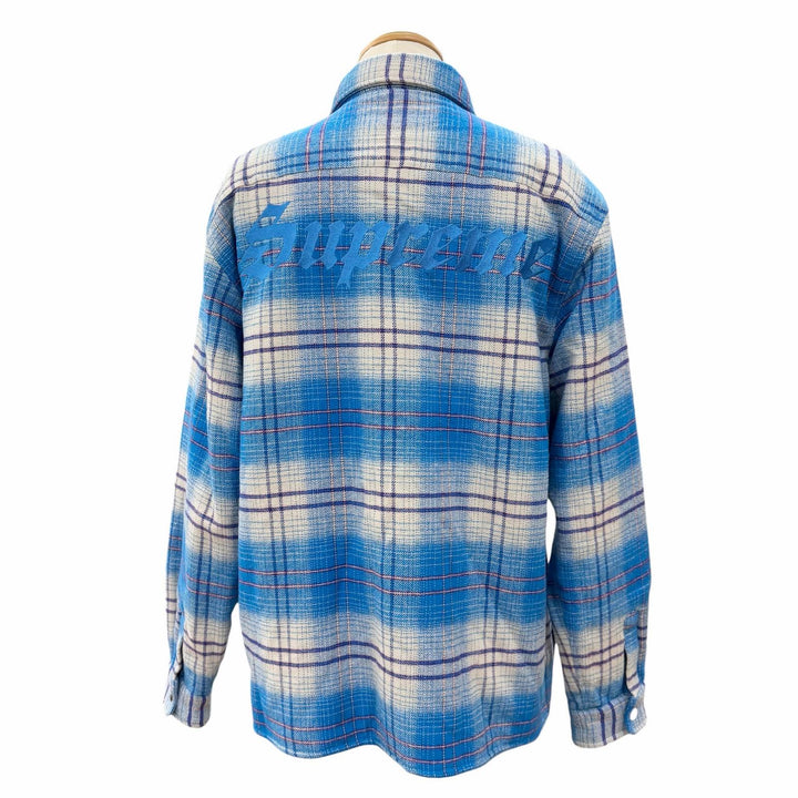 Excellent Supreme Jacket LINED FLANNEL SNAP SHIRT blue cotton mens M