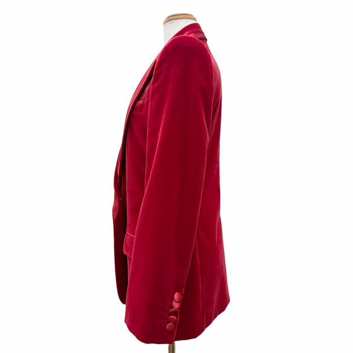 Great GUCCI tailored jacket Velvet peaked lapel single jacket Red 40 673899