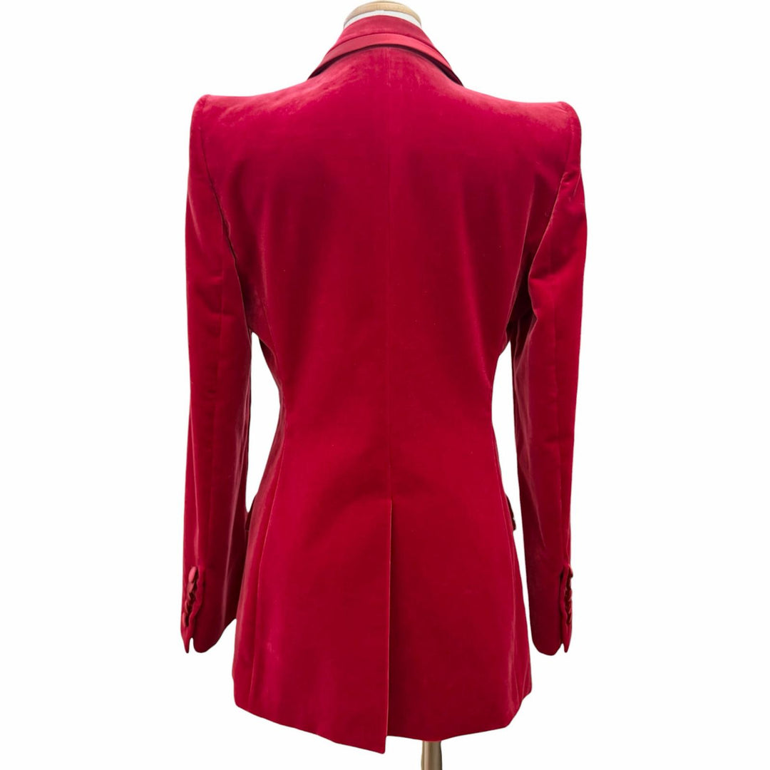Great GUCCI tailored jacket Velvet peaked lapel single jacket Red 40 673899