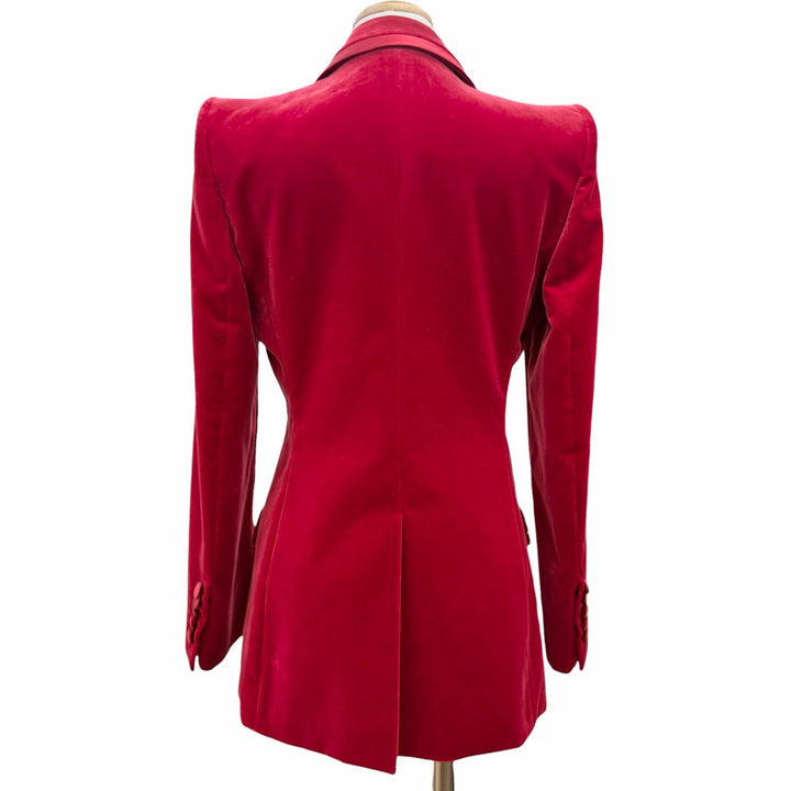 Great GUCCI tailored jacket Velvet peaked lapel single jacket Red 40 673899