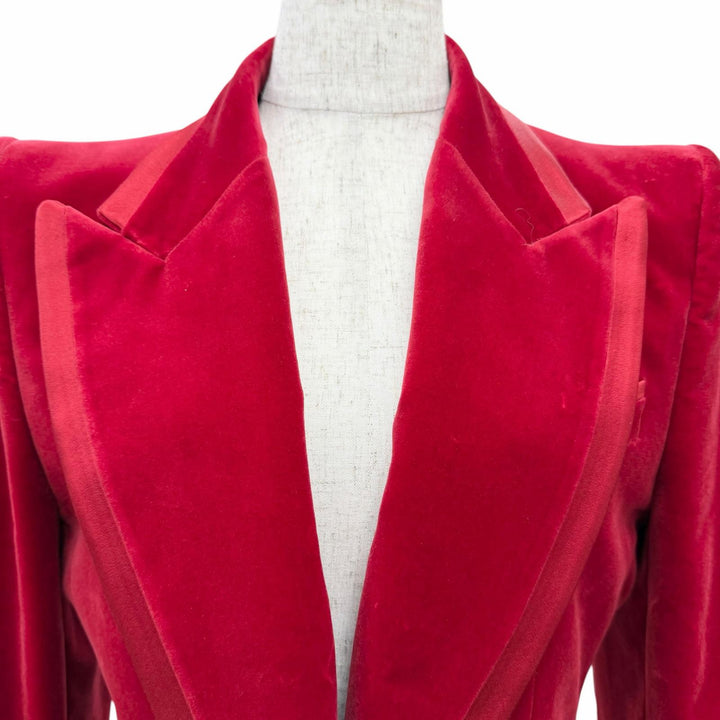 Great GUCCI tailored jacket Velvet peaked lapel single jacket Red 40 673899