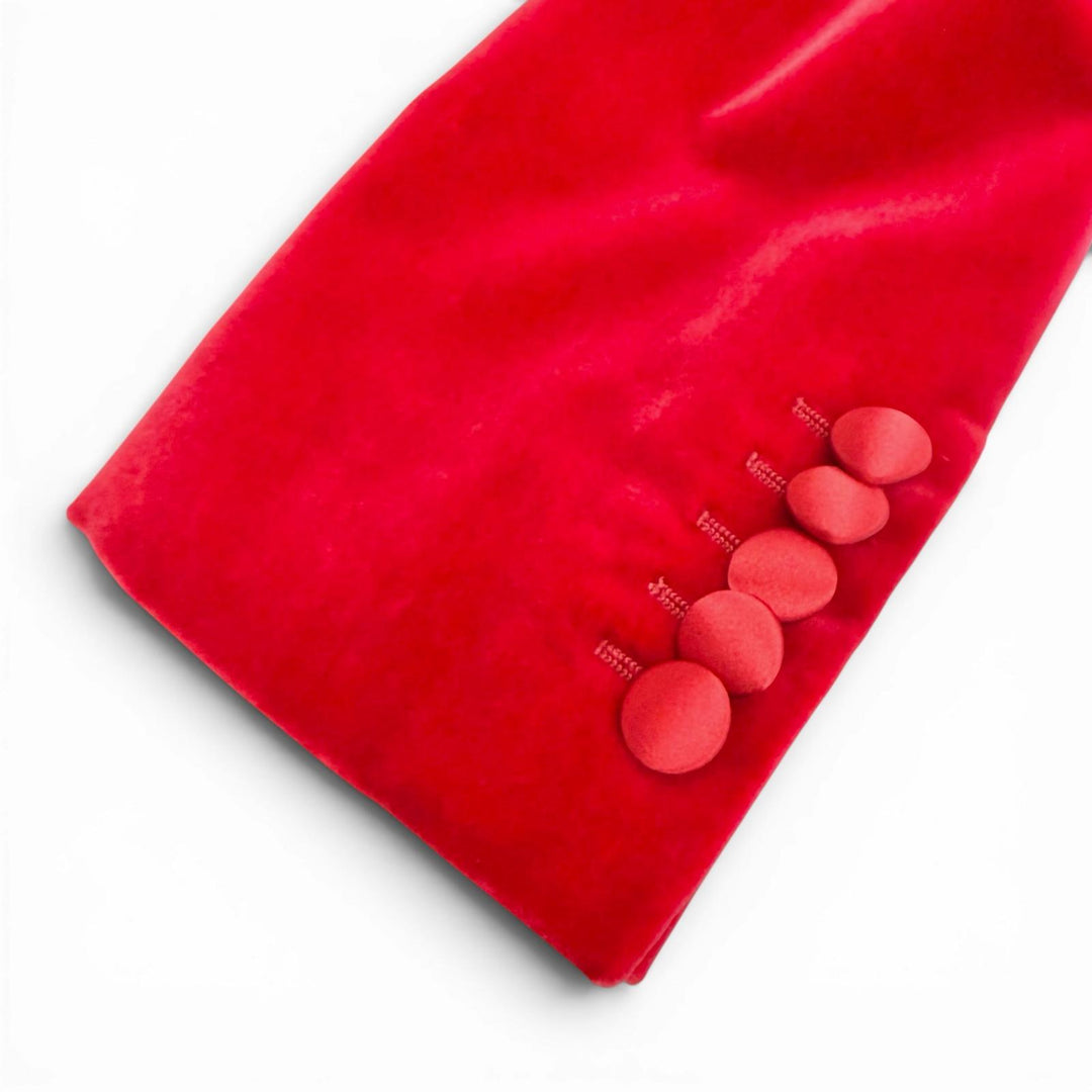 Great GUCCI tailored jacket Velvet peaked lapel single jacket Red 40 673899