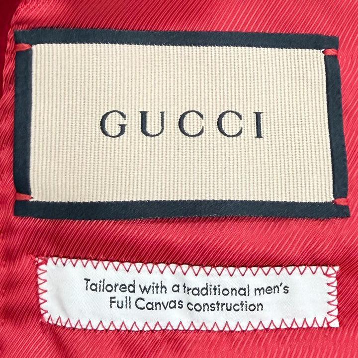 Great GUCCI tailored jacket Velvet peaked lapel single jacket Red 40 673899