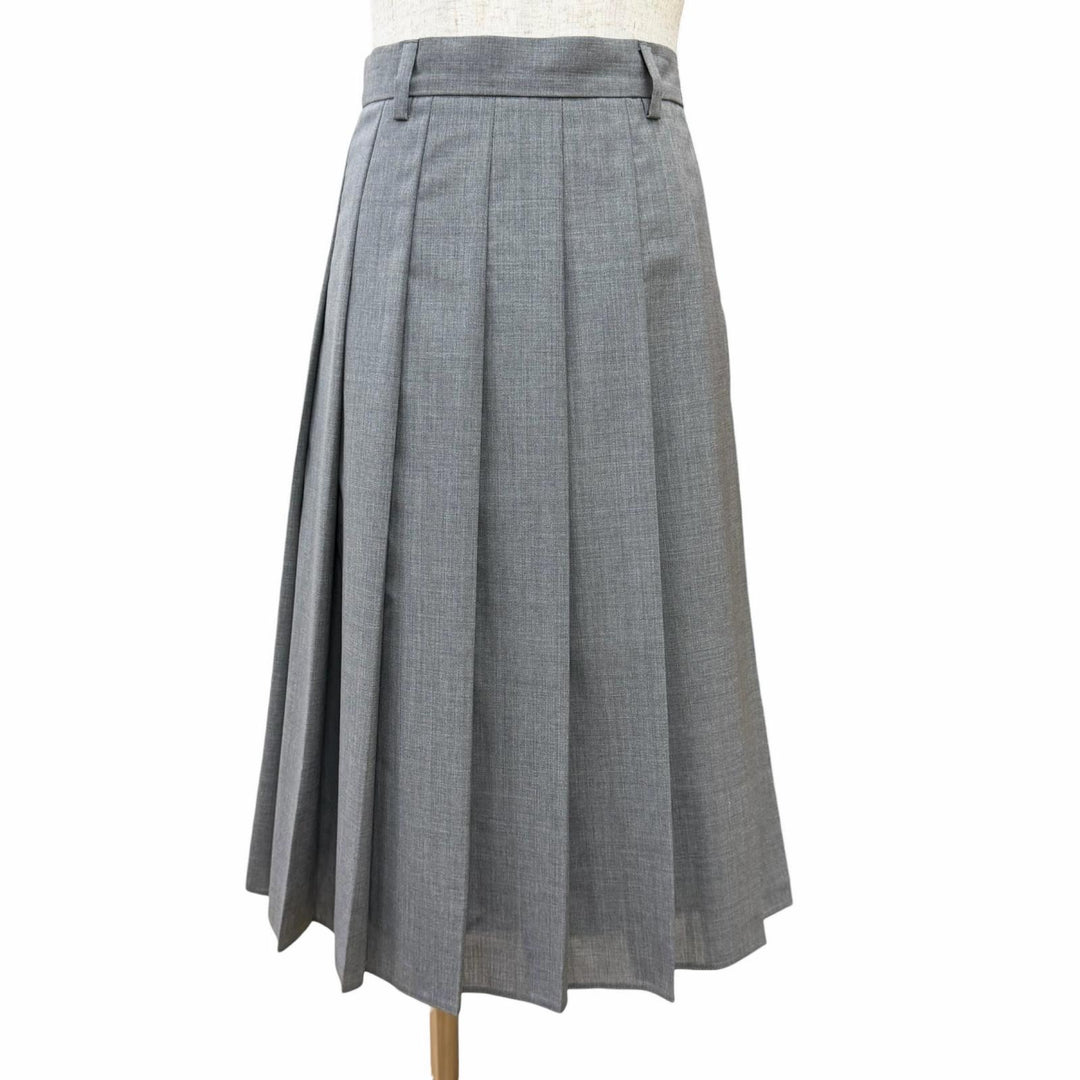 Pristine PRADA Pleated skirt gray wool Women 38 DNA91M
