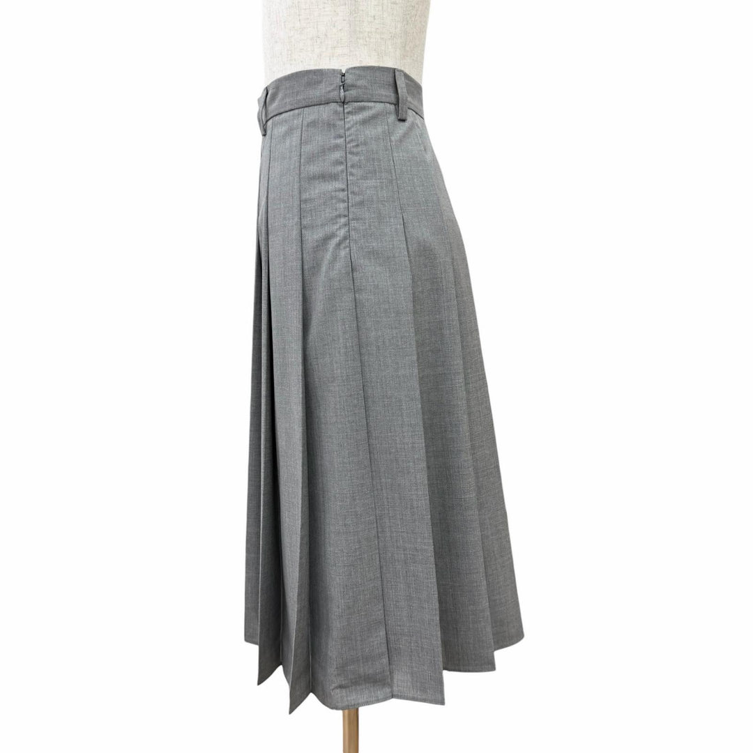 Pristine PRADA Pleated skirt gray wool Women 38 DNA91M
