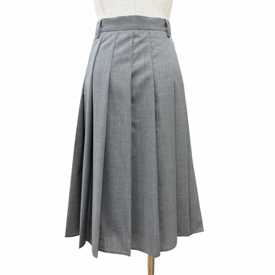 Pristine PRADA Pleated skirt gray wool Women 38 DNA91M