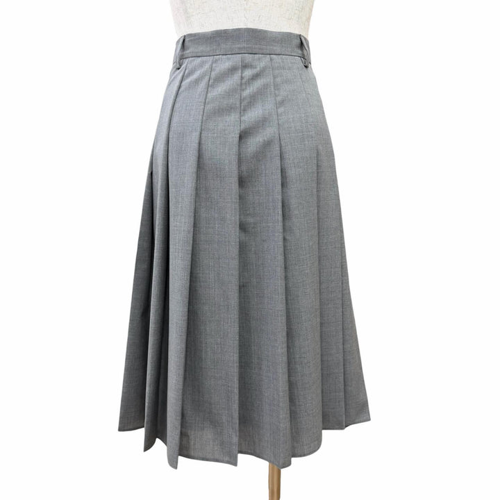 Pristine PRADA Pleated skirt gray wool Women 38 DNA91M