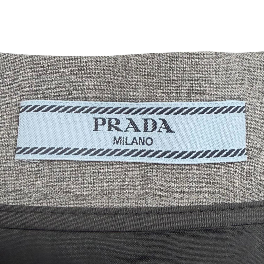 Pristine PRADA Pleated skirt gray wool Women 38 DNA91M