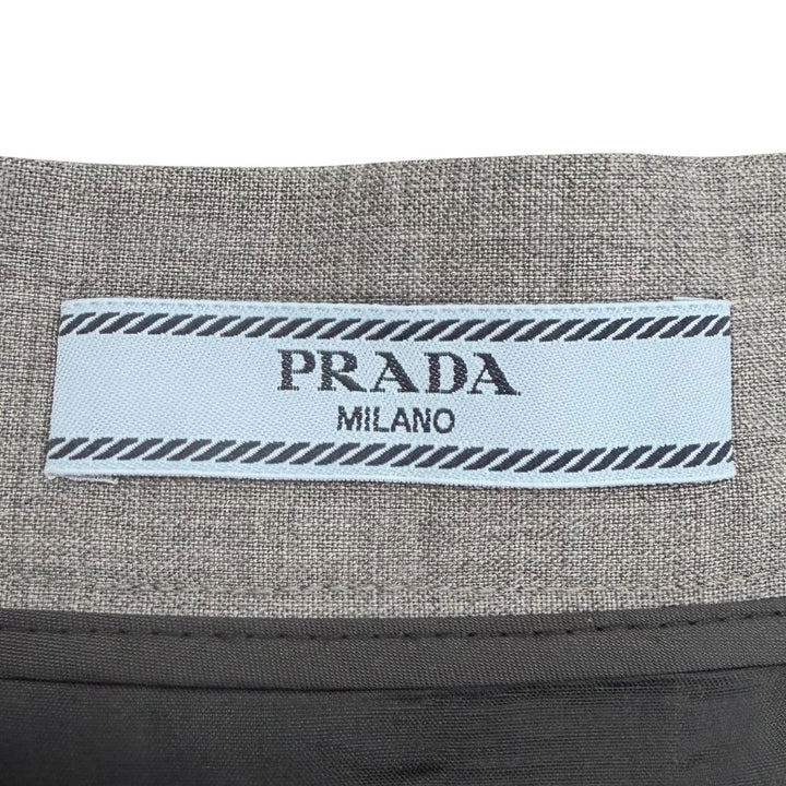Pristine PRADA Pleated skirt gray wool Women 38 DNA91M