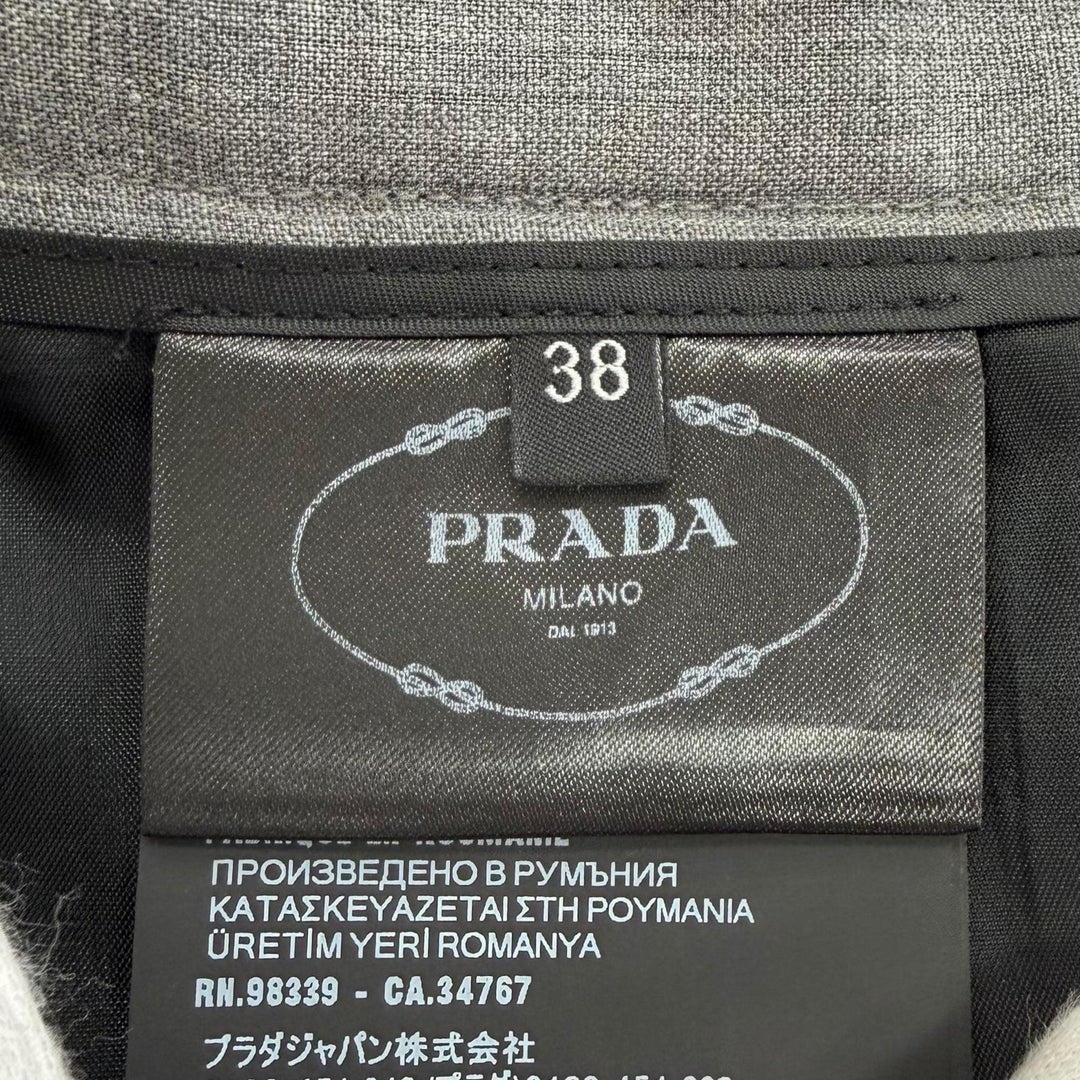 Pristine PRADA Pleated skirt gray wool Women 38 DNA91M