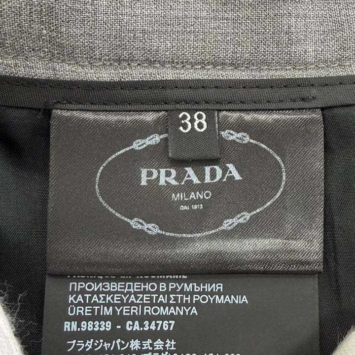 Pristine PRADA Pleated skirt gray wool Women 38 DNA91M
