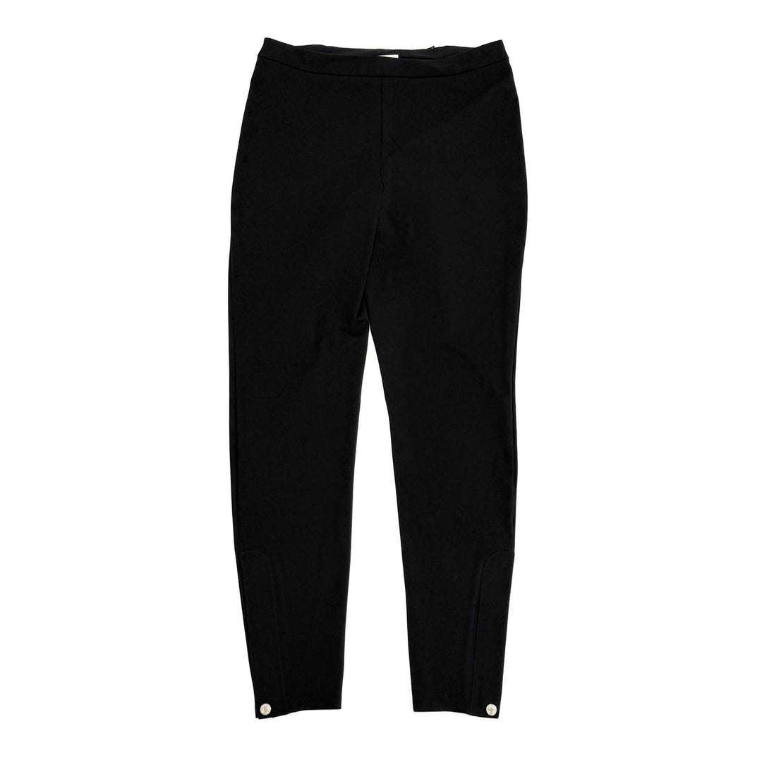 Excellent HERMES Pants Serie Button Leggings black Nylon Women S