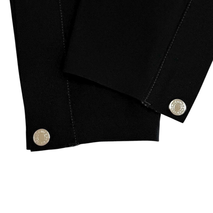 Excellent HERMES Pants Serie Button Leggings black Nylon Women S