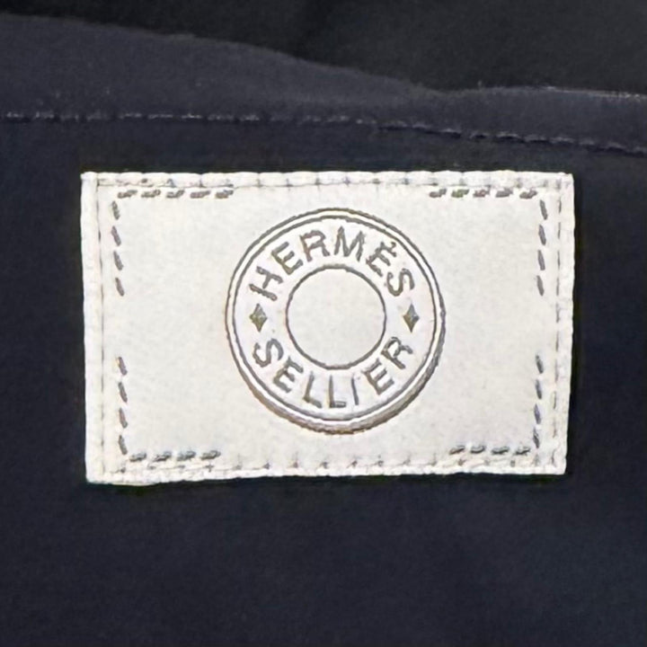Excellent HERMES Pants Serie Button Leggings black Nylon Women S